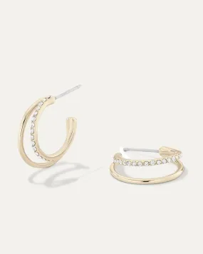 Julie Double Hoops Gold