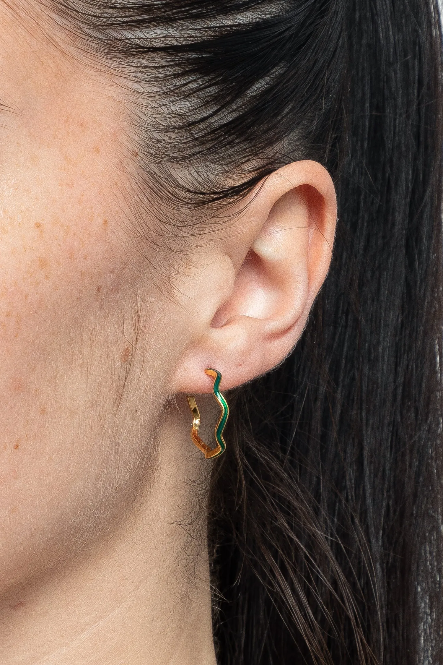 JWLWEH - Wavy Enameled Hoop Earrings