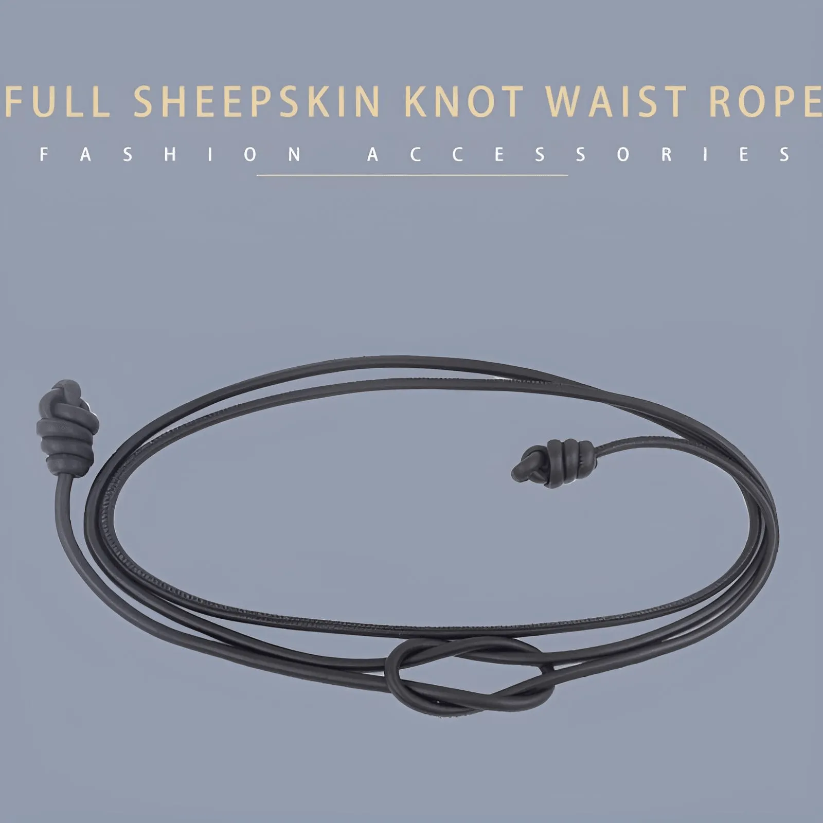 Knot Waist Rope Genuine Sheepskin Women's Leather Rope Belt