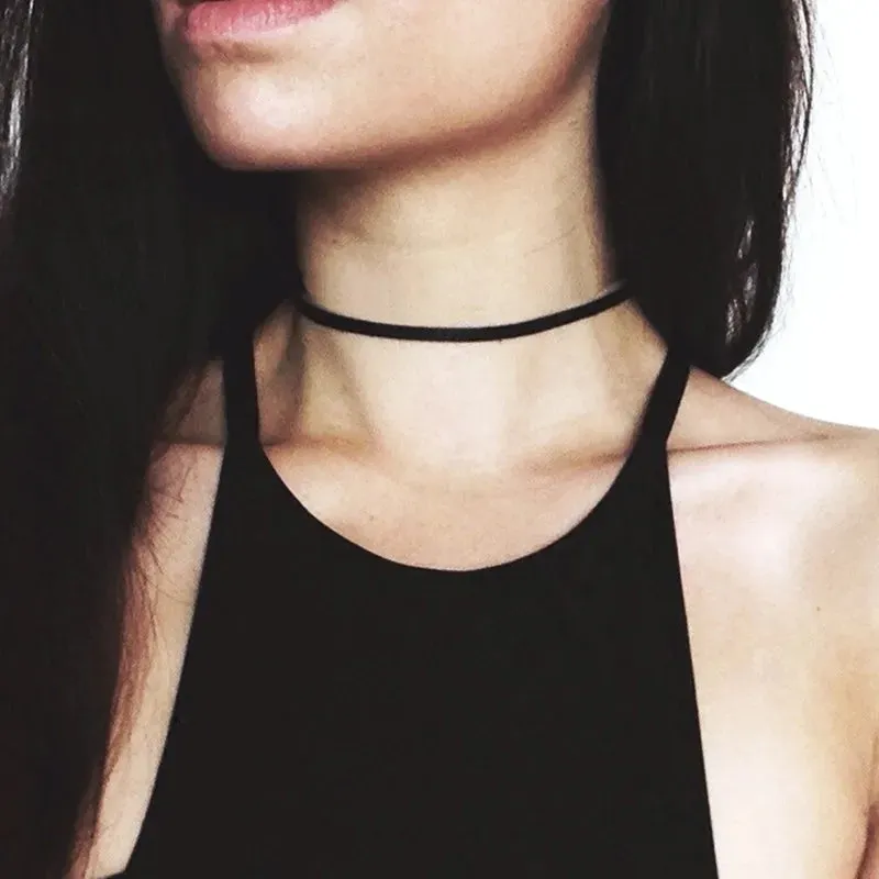 Leather Black Punk Colares Velvet New Clavicle Sexy Minimalist Wholesale Women Chokers Gothic Necklace