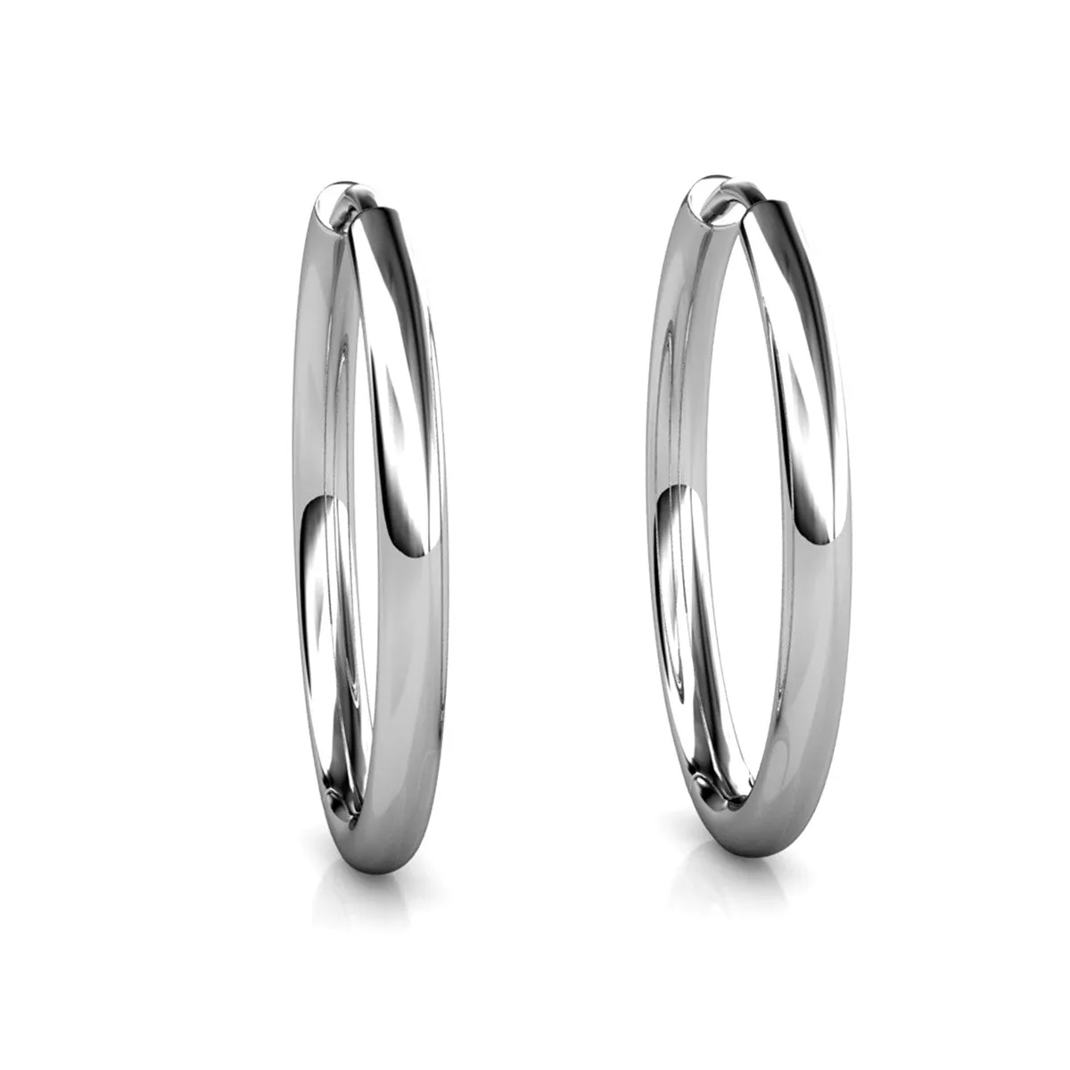 Leslie 18k White Gold Plated Crystal Hoop Earrings for Women