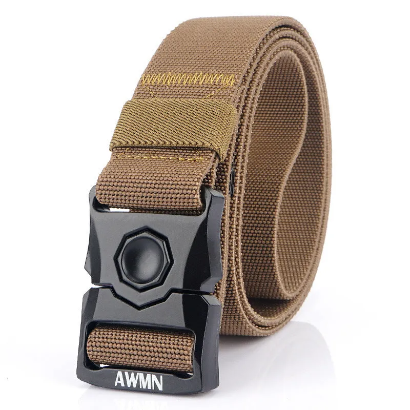 Men's Elastic Belt Military Fans Outdoor Sports Quick off Tactical Pant Belt