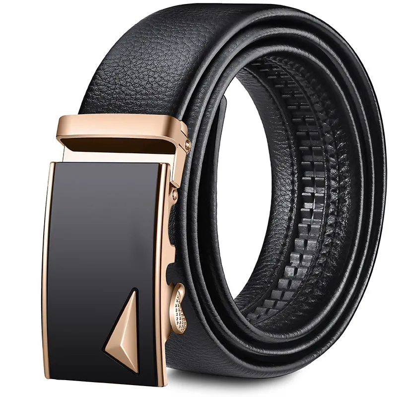 Men's Leather Belt Soft Leather Automatic Buckle Casual All-Matching Jeans Belt Men's Belt Belt