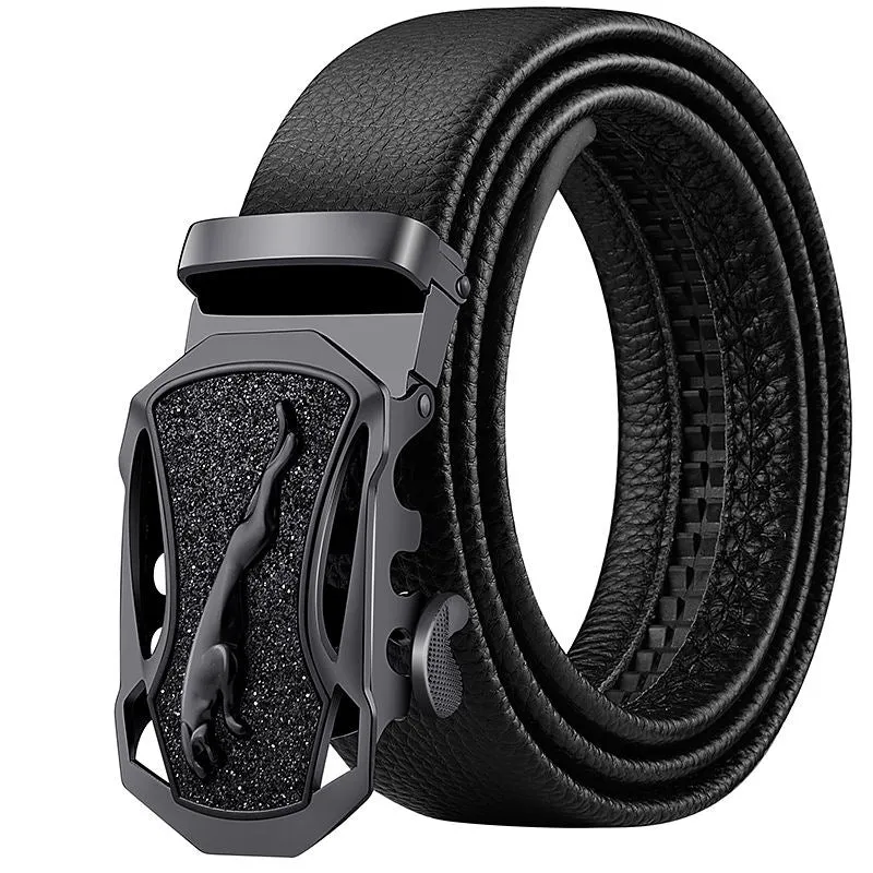 Men's Leather Belt Soft Leather Automatic Buckle Casual All-Matching Jeans Belt Men's Belt Belt