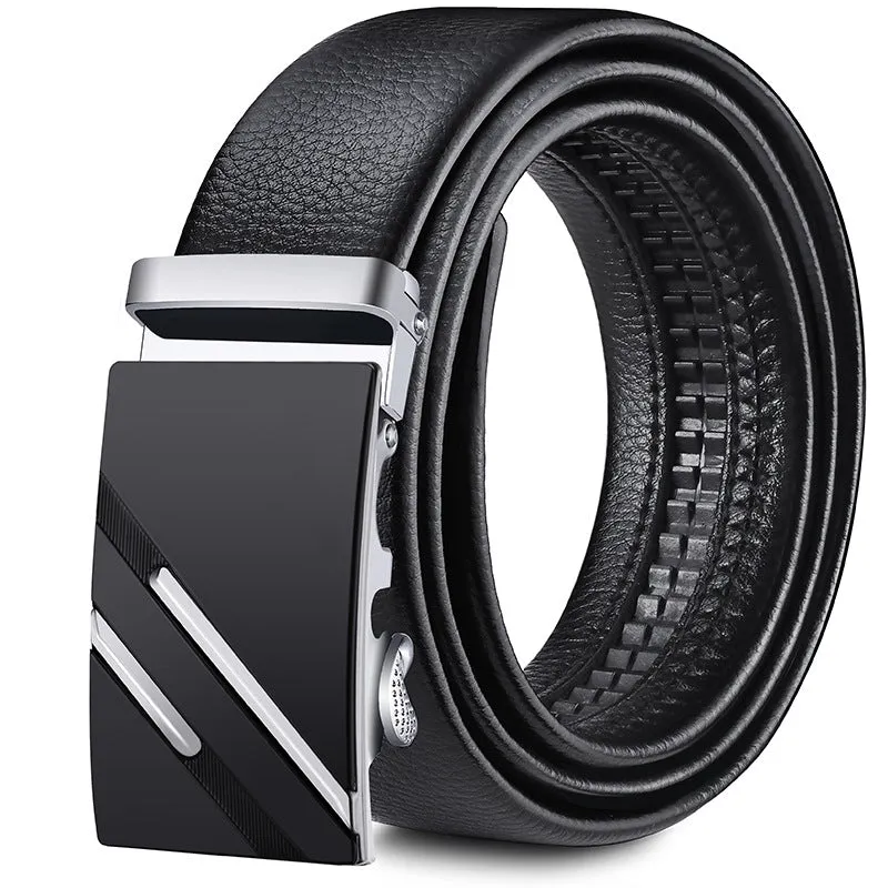 Men's Leather Belt Soft Leather Automatic Buckle Casual All-Matching Jeans Belt Men's Belt Belt