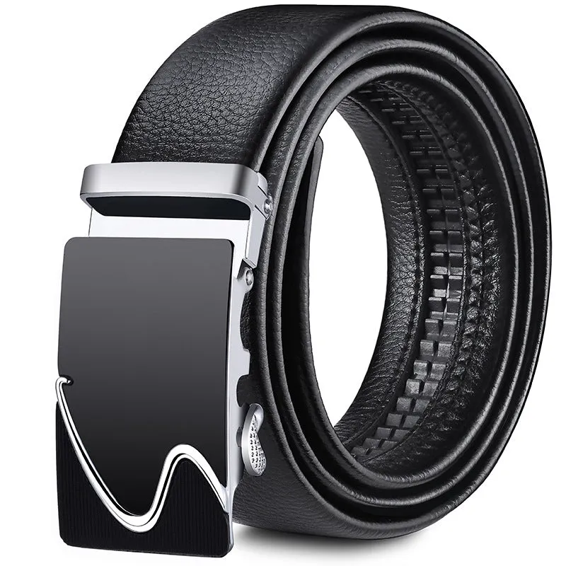 Men's Leather Belt Soft Leather Automatic Buckle Casual All-Matching Jeans Belt Men's Belt Belt