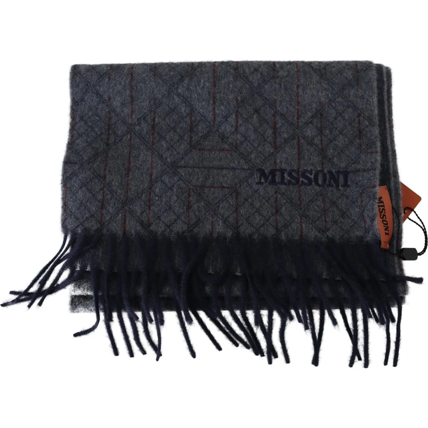 Missoni Elegant Cashmere Patterned Scarf with Logo Embroidery