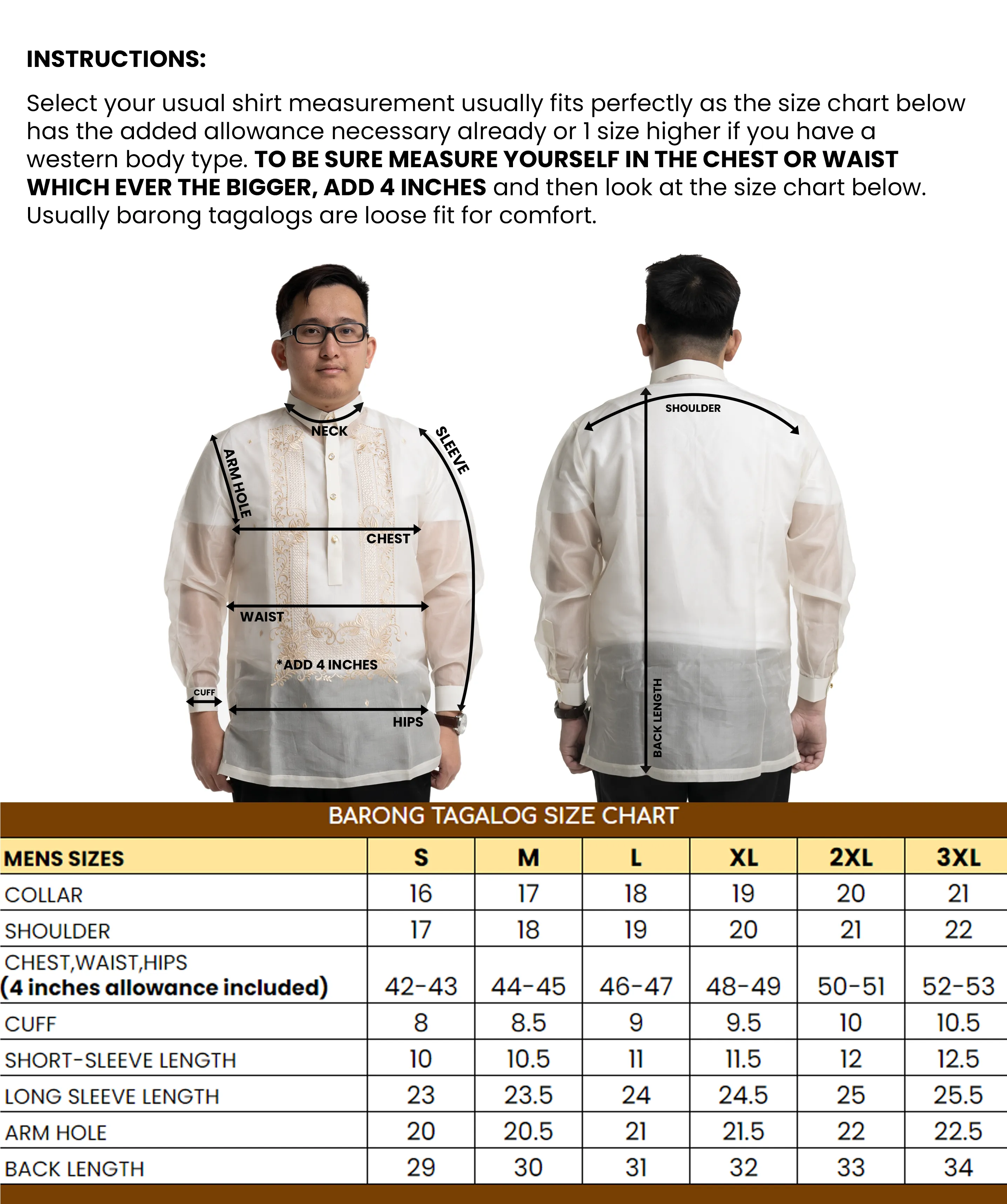 Modern Premium Barong Tagalog with Lining  - Alex - JS122