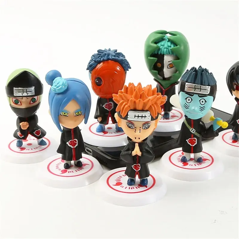 Naruto Akatsuki Members set of 11 Figures white stand [8 CM]