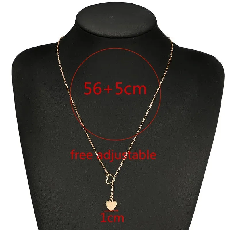 New Fashion Tiny Heart Chain Minimalist Collar Holiday Beach Statement Necklake