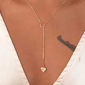 New Fashion Tiny Heart Chain Minimalist Collar Holiday Beach Statement Necklake