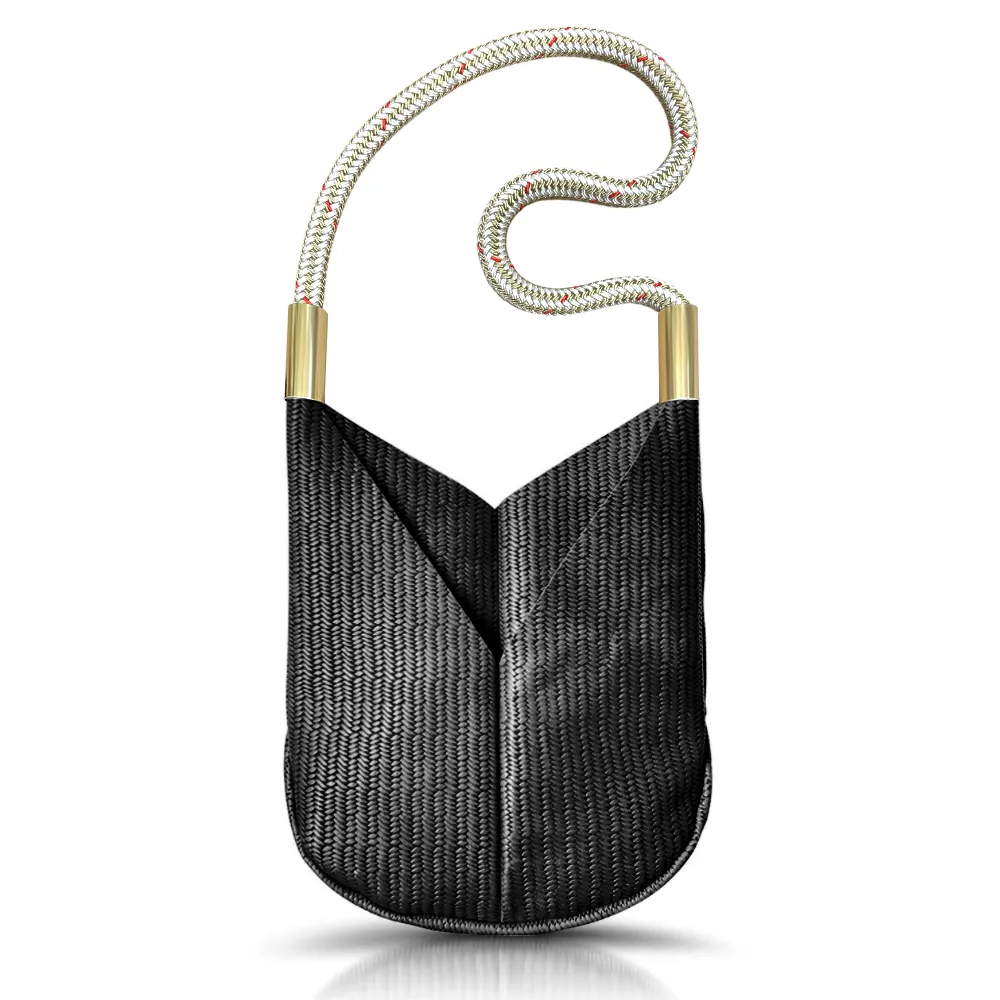 Original Wildwood Bag | Large Crossbody in Black Basketweave Leather