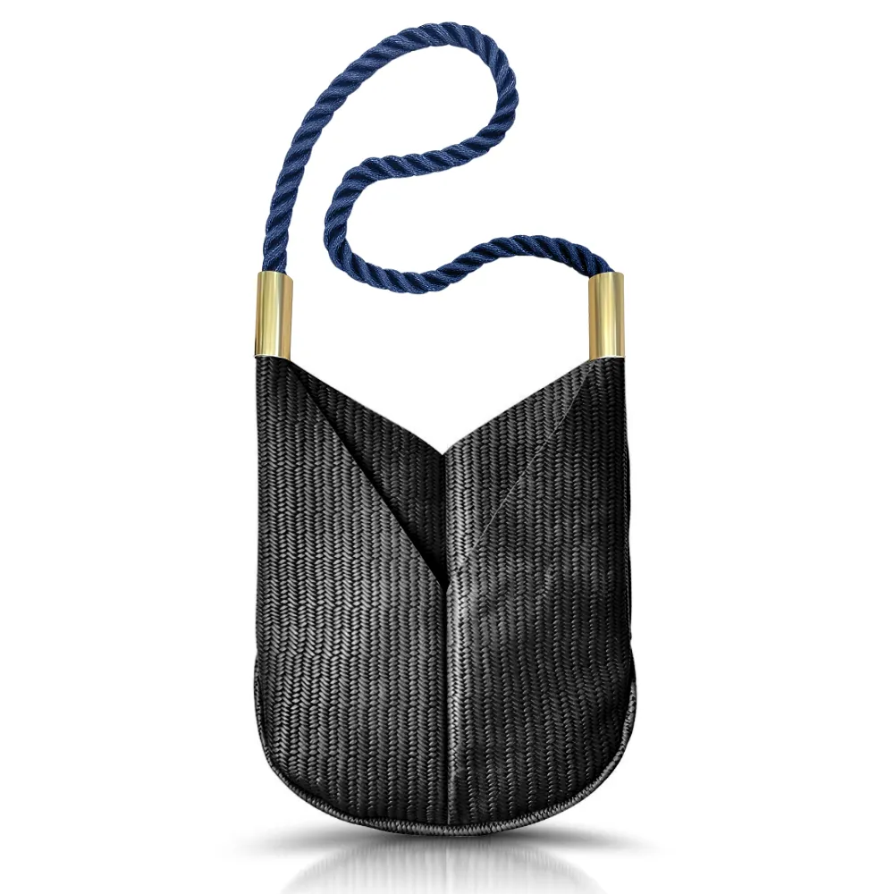 Original Wildwood Bag | Large Crossbody in Black Basketweave Leather