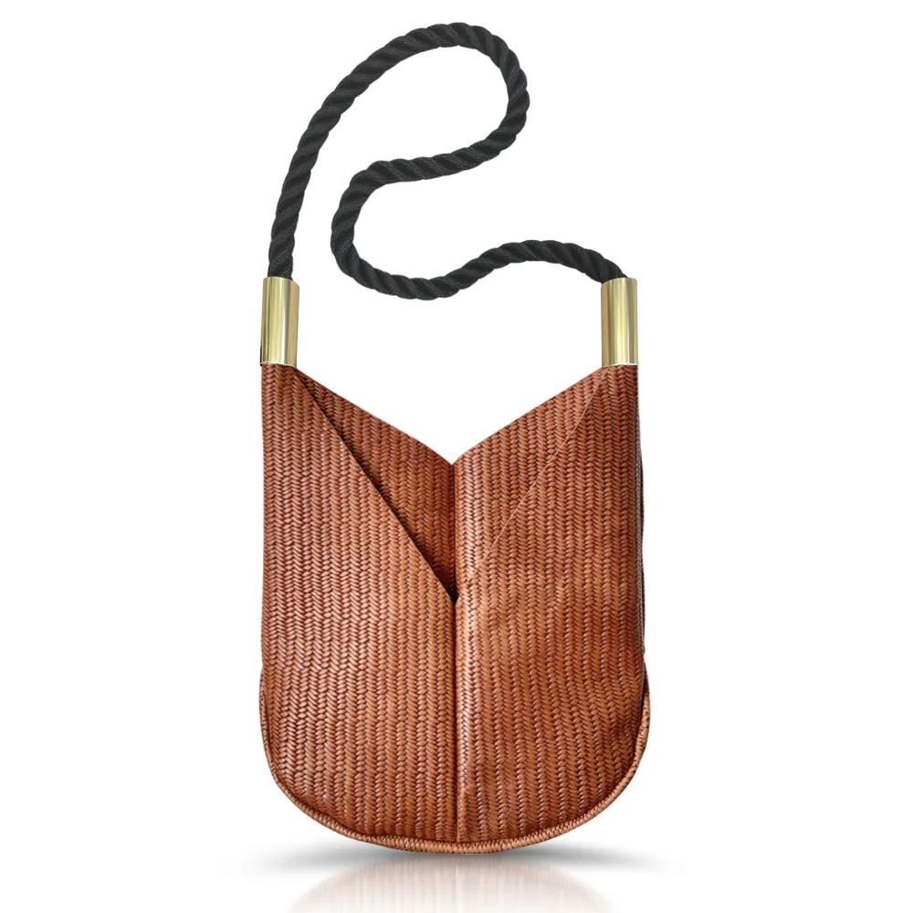 Original Wildwood Bag | Large Crossbody in Brown Basketweave