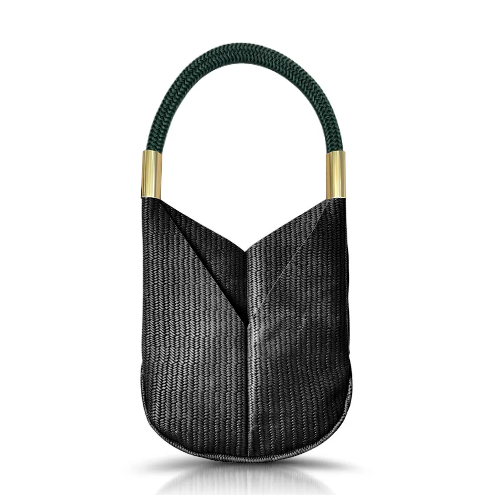 Original Wildwood Bag | Large in Black Basketweave Leather