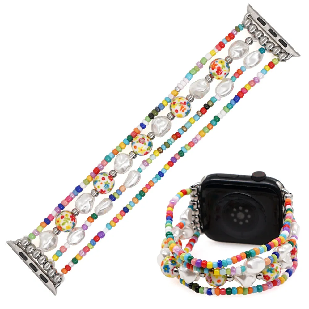 Ornate Beaded Heishi Bracelet Band For Apple Watch Multiple Styles/Colors Available