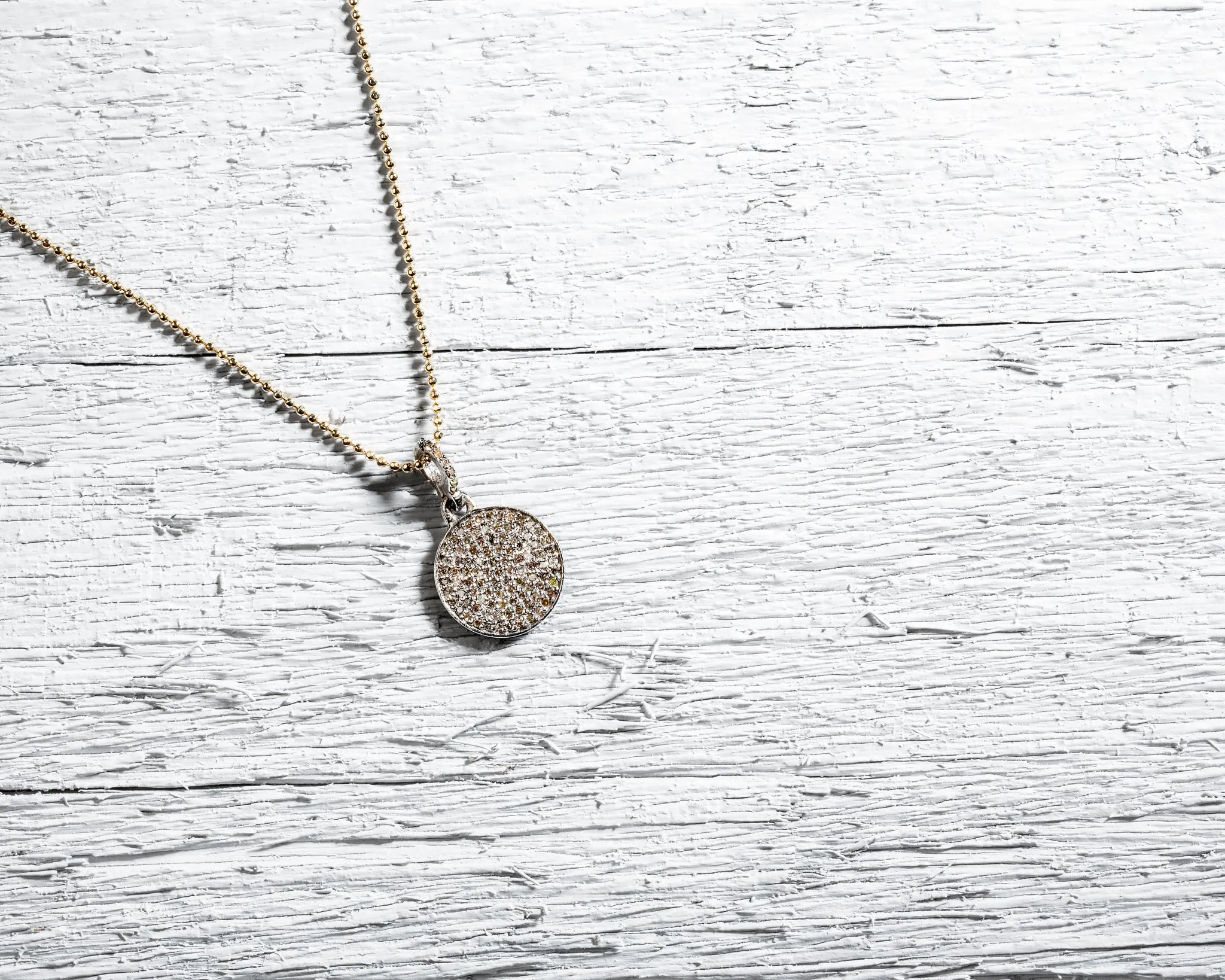 Pavé Disc Charm Necklace