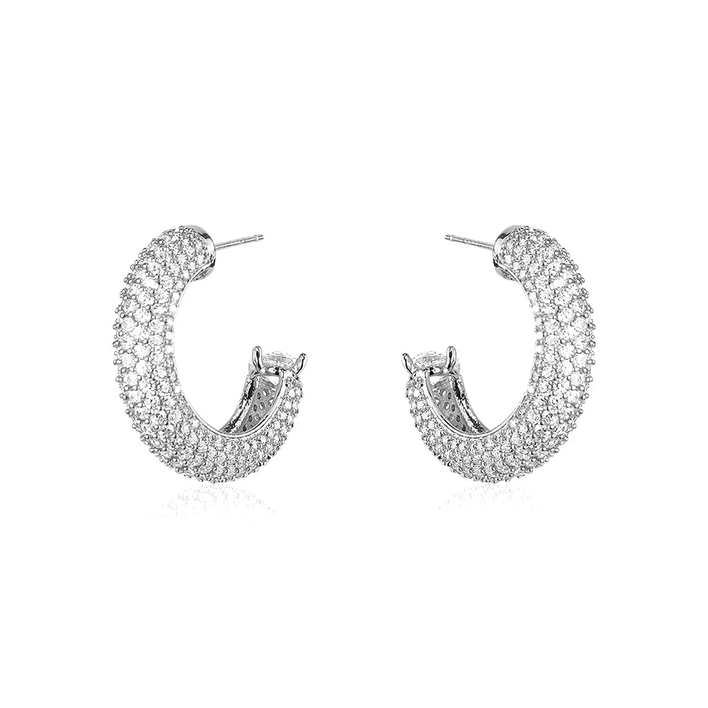 PAVE CRYSTAL TUBE HOOPS