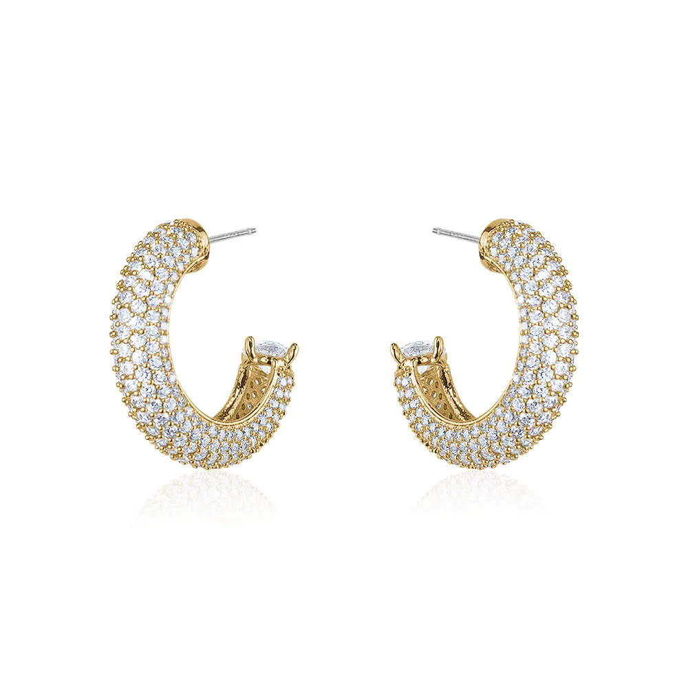 PAVE CRYSTAL TUBE HOOPS