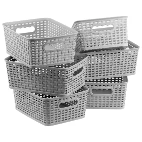 Plastic Storage Baskets Set of 6