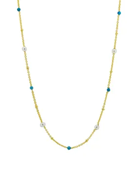 Rosa Necklace - Gold Turquoise