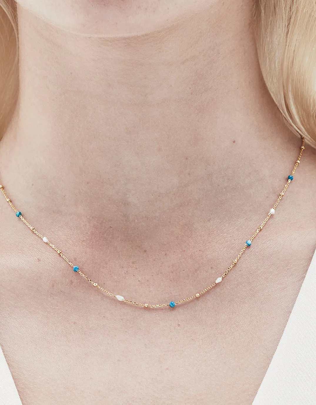 Rosa Necklace - Gold Turquoise