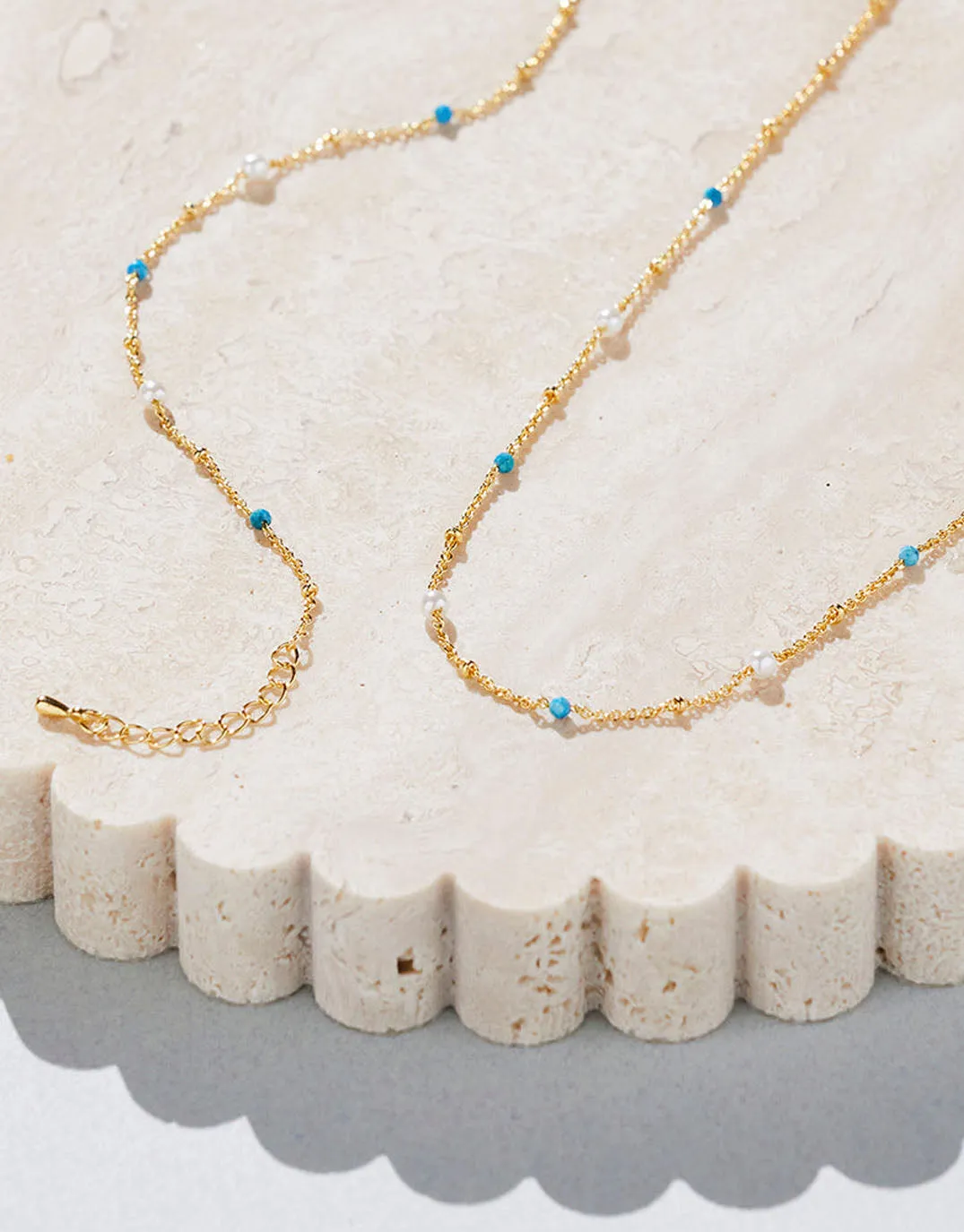 Rosa Necklace - Gold Turquoise