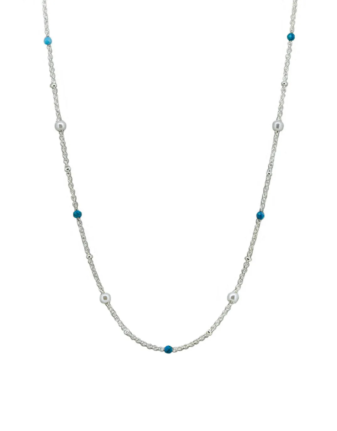 Rosa Necklace - Silver Turquoise