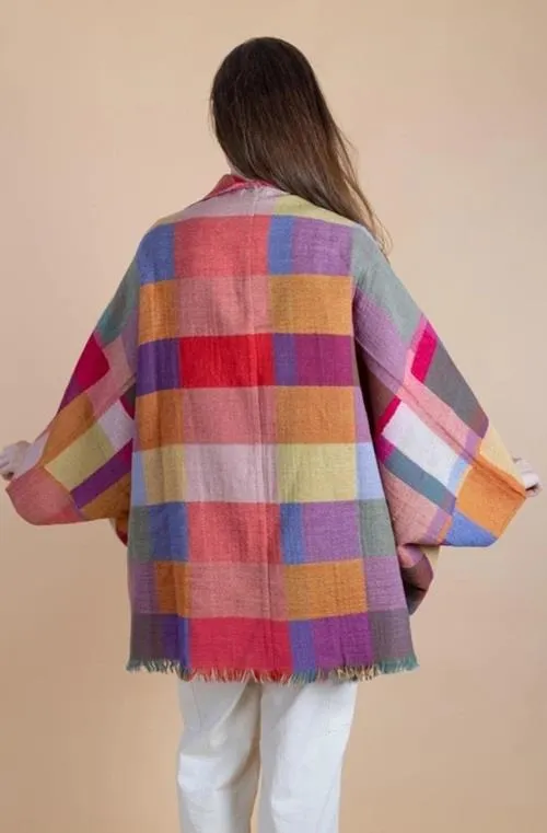 Saachi Plaid Poncho #807398