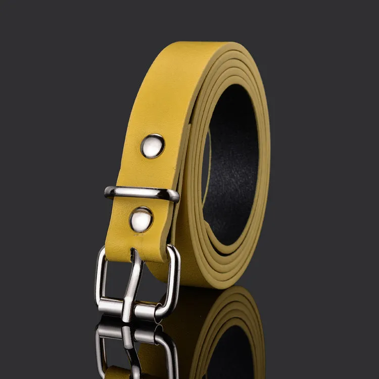 Simple All-Match Pu Small Belt Belt Student Pant Belt Children's Leather Belt