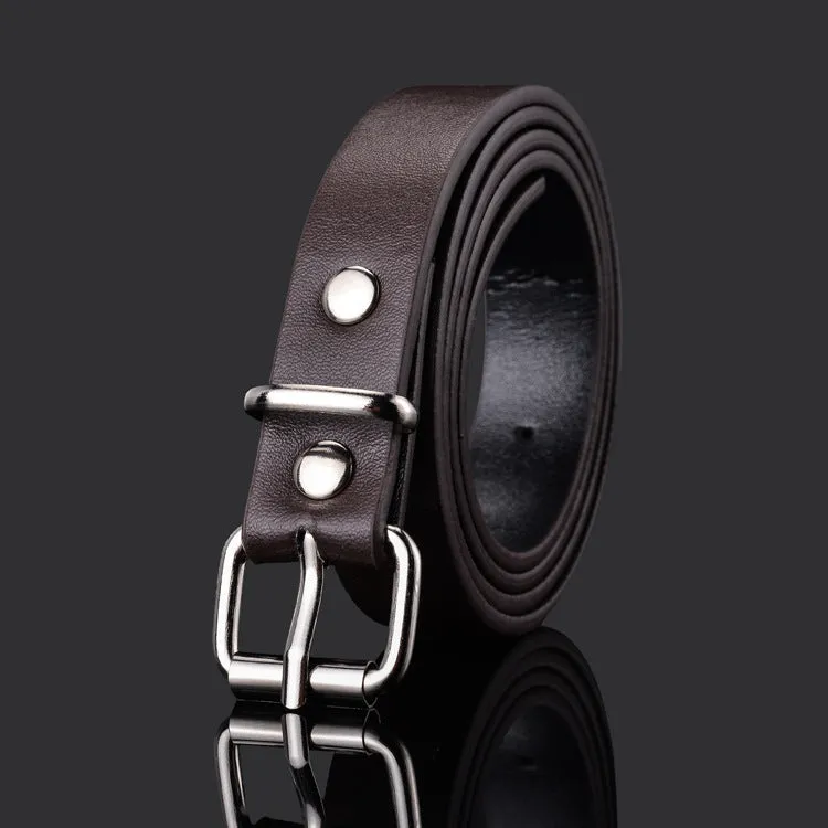 Simple All-Match Pu Small Belt Belt Student Pant Belt Children's Leather Belt