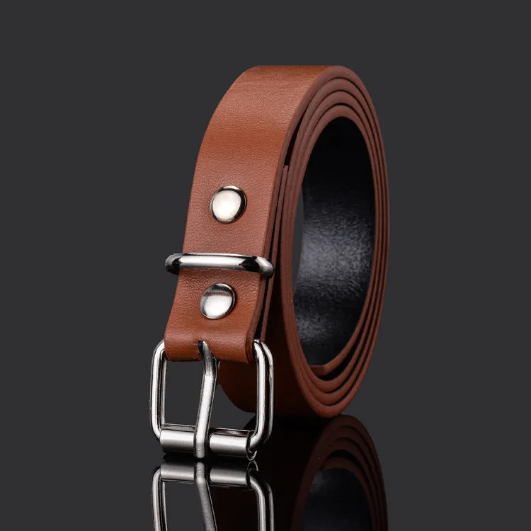 Simple All-Match Pu Small Belt Belt Student Pant Belt Children's Leather Belt