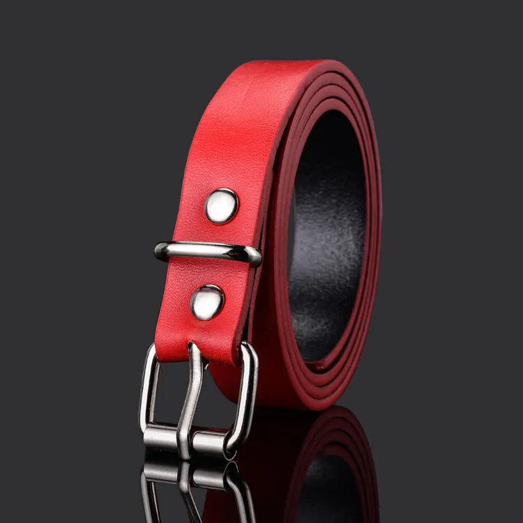 Simple All-Match Pu Small Belt Belt Student Pant Belt Children's Leather Belt