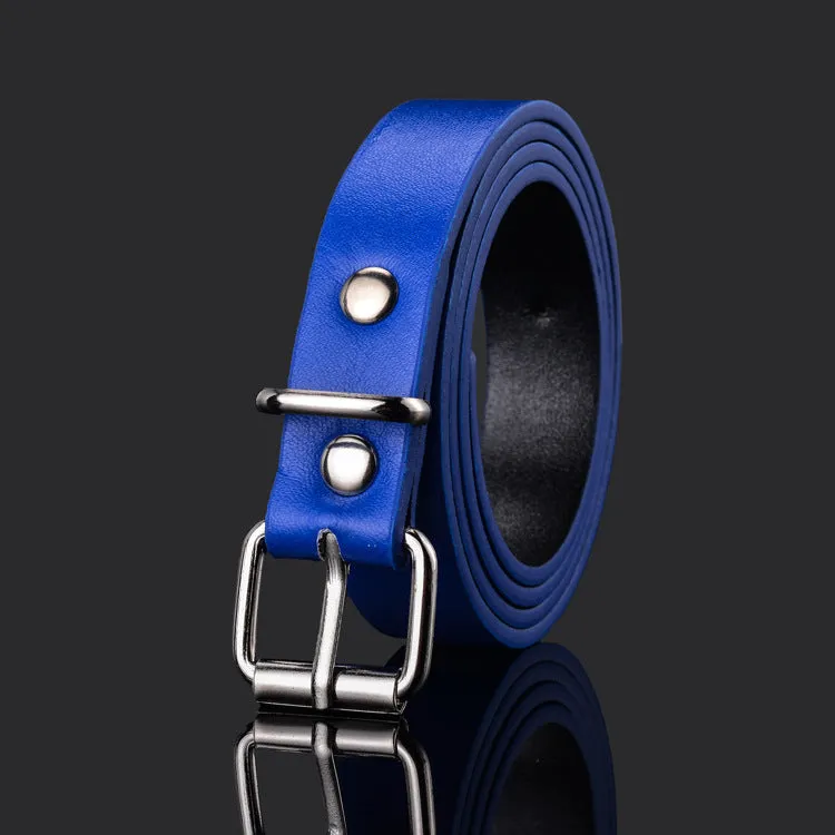 Simple All-Match Pu Small Belt Belt Student Pant Belt Children's Leather Belt