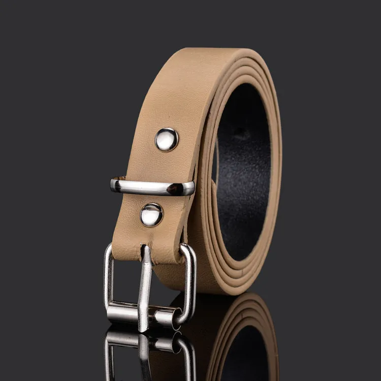 Simple All-Match Pu Small Belt Belt Student Pant Belt Children's Leather Belt