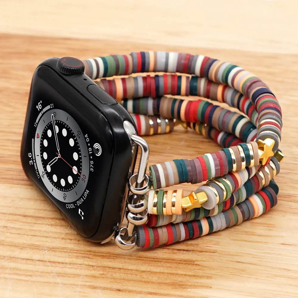 Star Embelished Heishi Bracelet Band For Apple Watch Multiple Styles/Colors Available