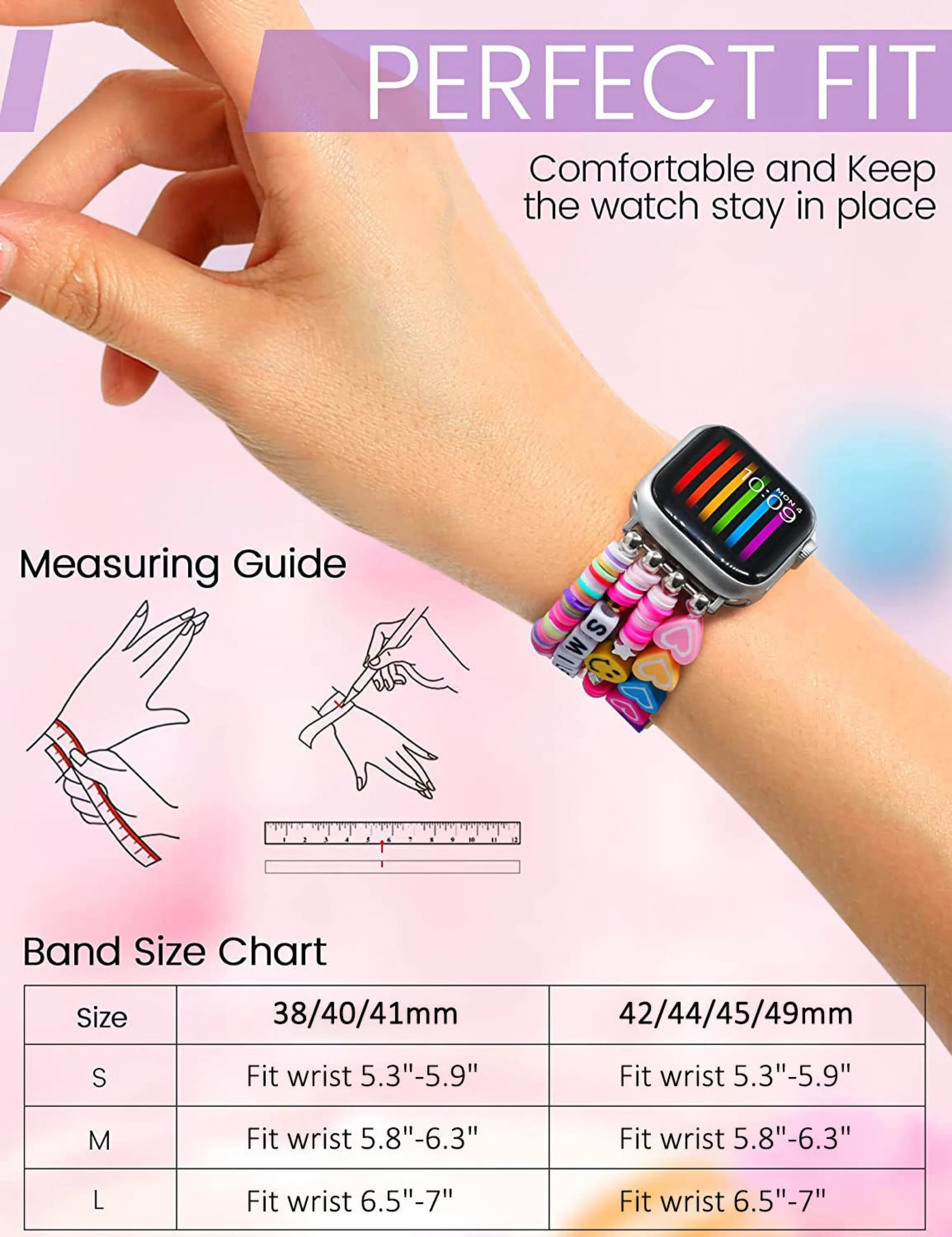 Star Embelished Heishi Bracelet Band For Apple Watch Multiple Styles/Colors Available