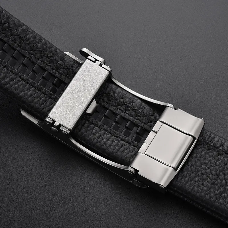 Starry Sky Automatic Buckle Belt Men's Leather Business Casual Pants Belt