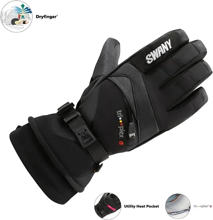 Swany Women's Medium X-Change Sports Moisture-Wicking Quick-Drying Warm Durable Flexible Leather Winter Gloves