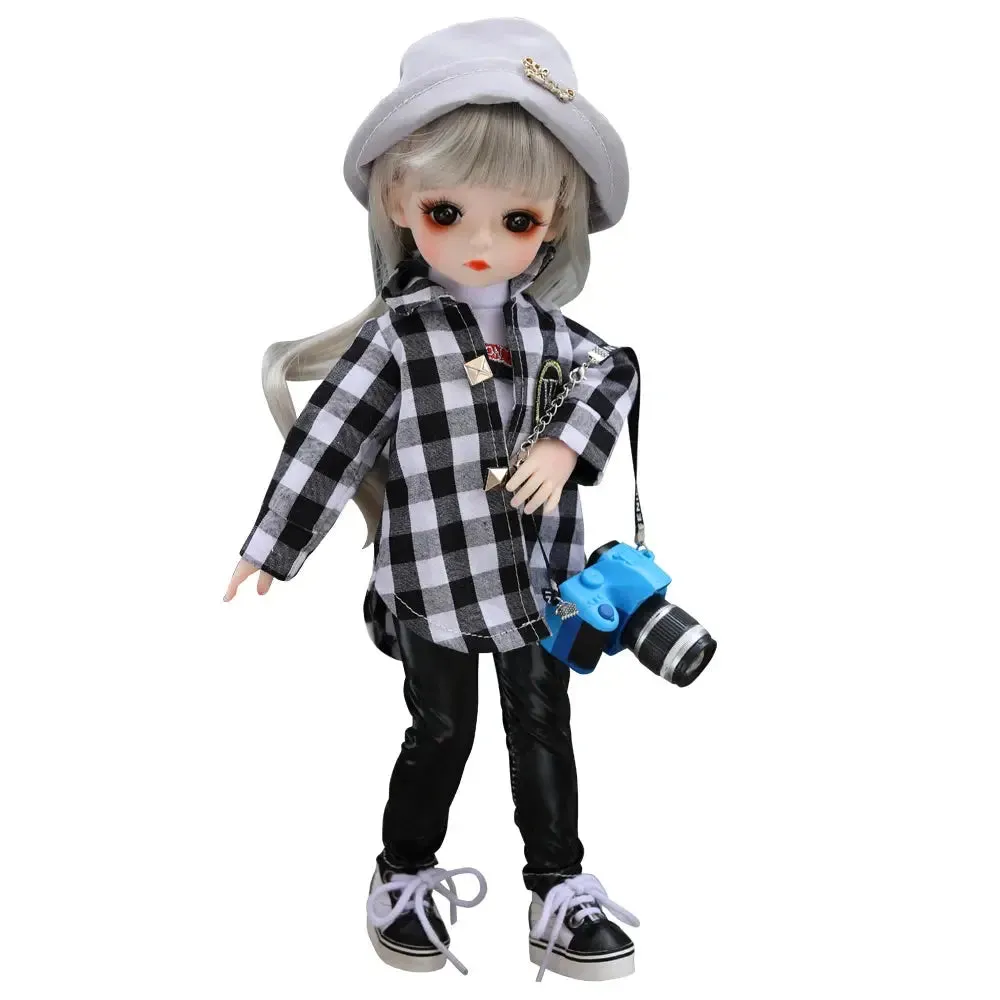 UCanaan 1/6 BJD Doll – 18 Ball-Jointed Doll with Full Outfit, Wig, Clothes Set, Shoes, & Makeup | Best Birthday Gift for Girls