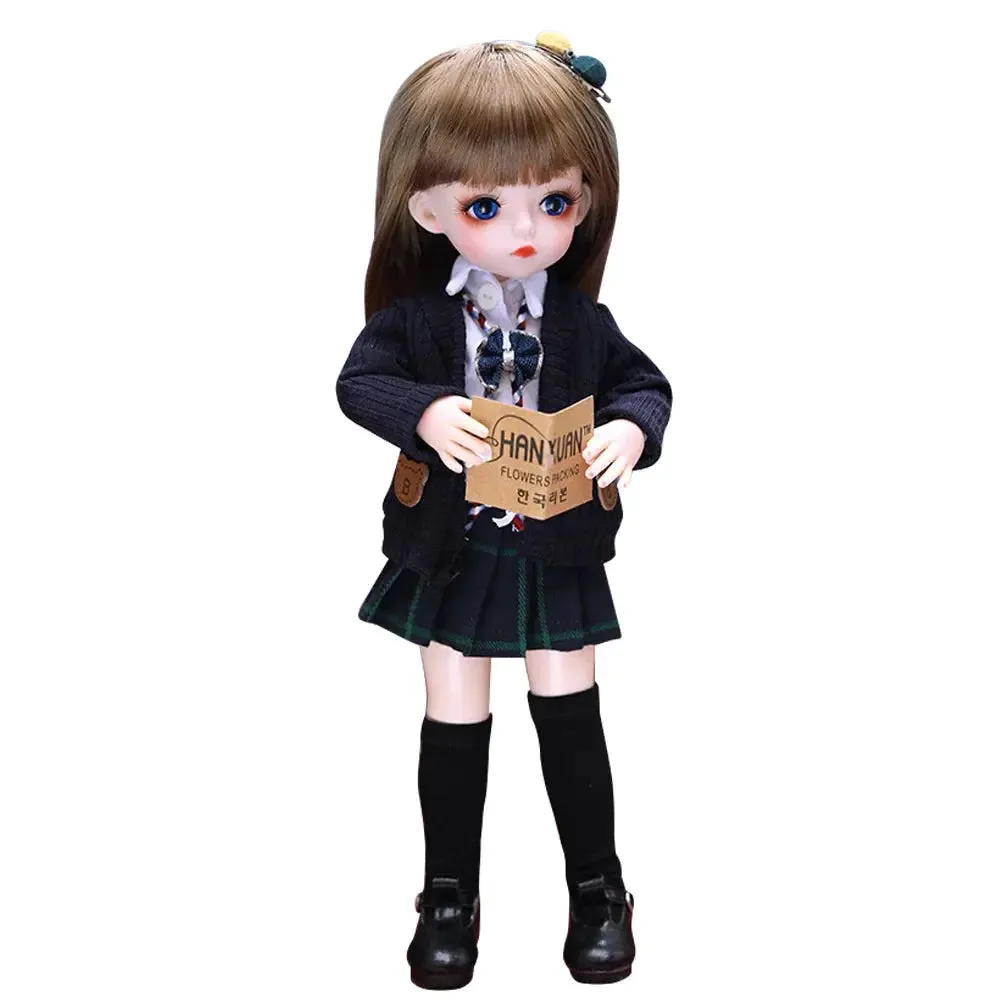 UCanaan 1/6 BJD Doll – 18 Ball-Jointed Doll with Full Outfit, Wig, Clothes Set, Shoes, & Makeup | Best Birthday Gift for Girls