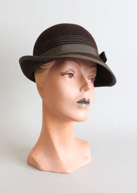 Vintage 1970s Betmar Brown Bowler Hat