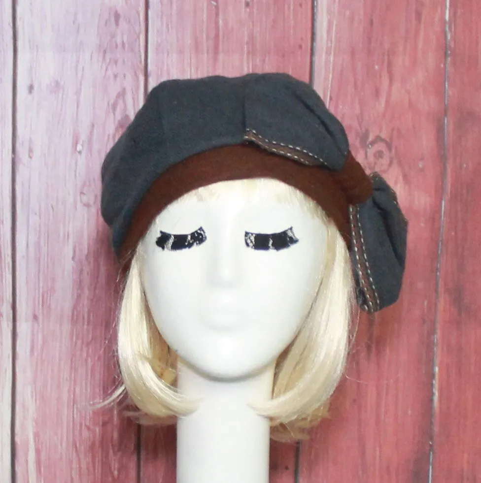 Vintage Wool Beret Bow