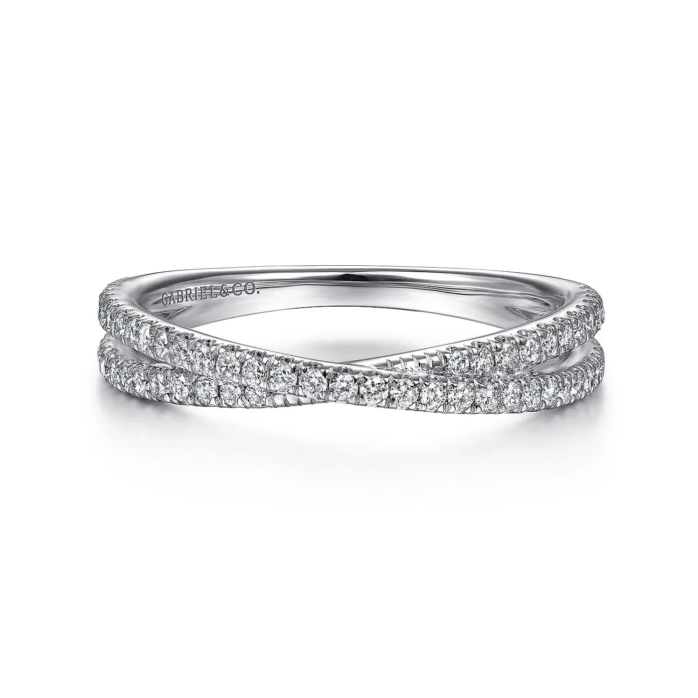 White Gold Diamond Criss Cross Ring, 0.30 cttw