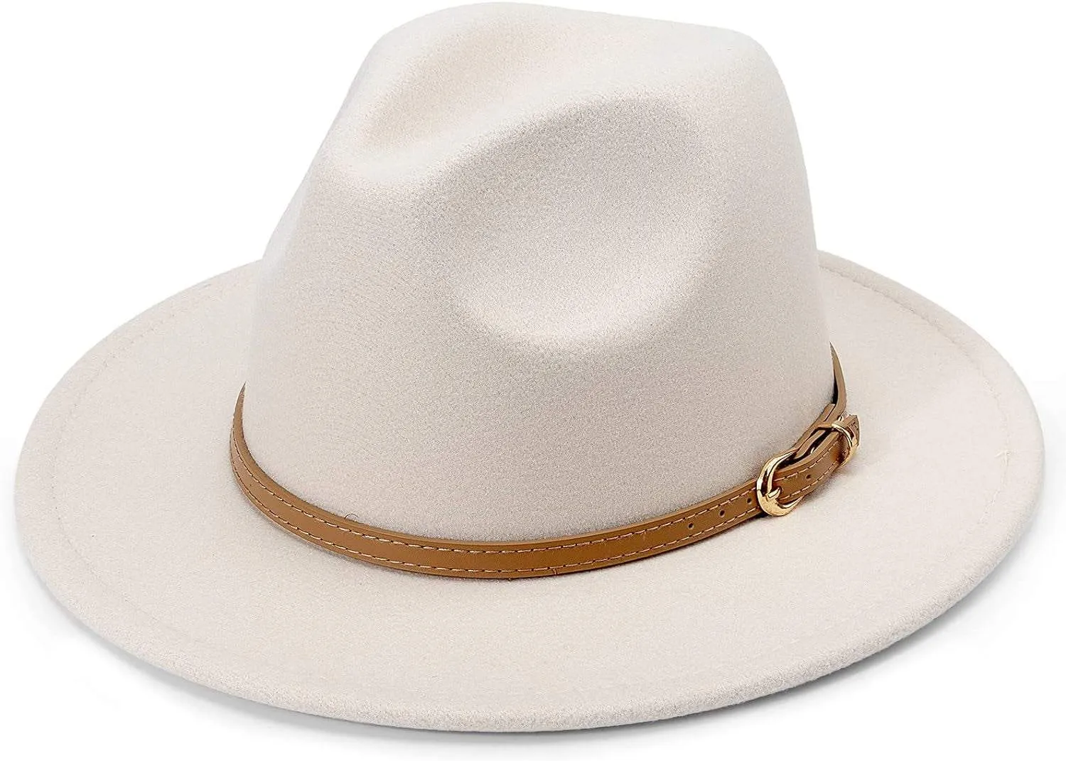 Women Classic Felt Fedora Wide Brim Floppy Hat