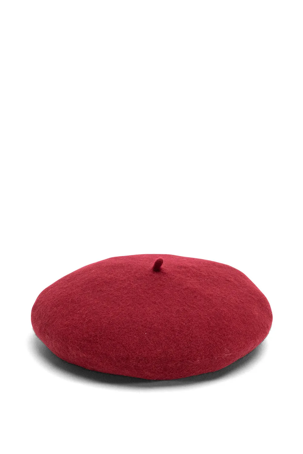 Wool Beret in Cherry Red